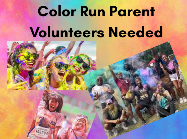 smiling students covered in different color paint